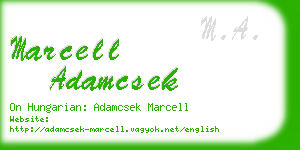 marcell adamcsek business card